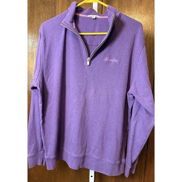 Vintage Peter Millar Pullover Mens Large Purple Performance Quarter Zip Logo L - Picture 1 of 5